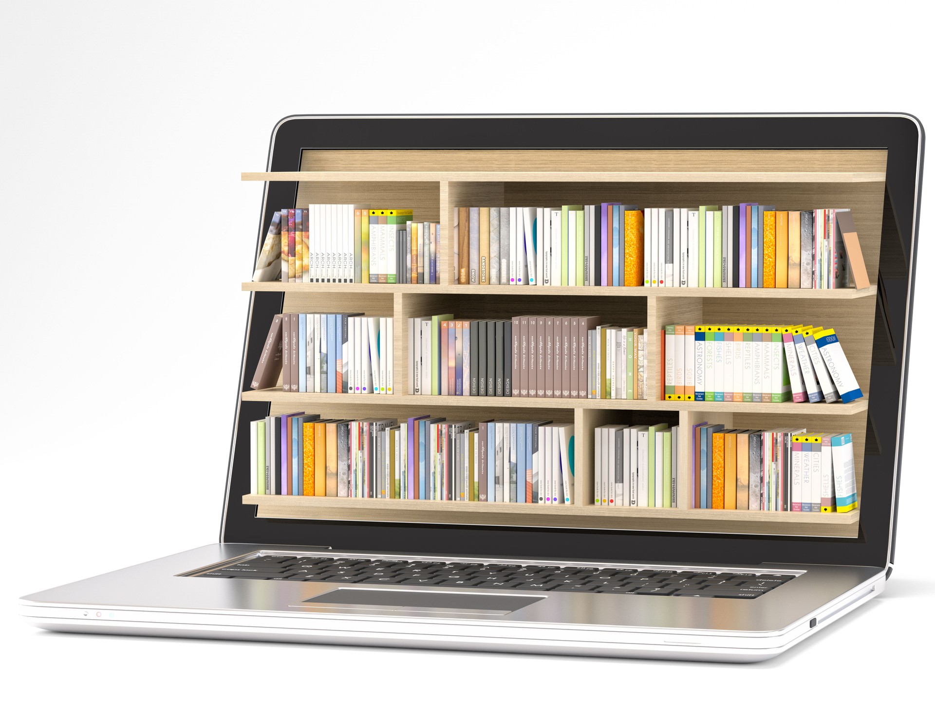 Laptop with library